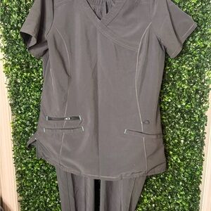 Gray Scrub Set with Pockets